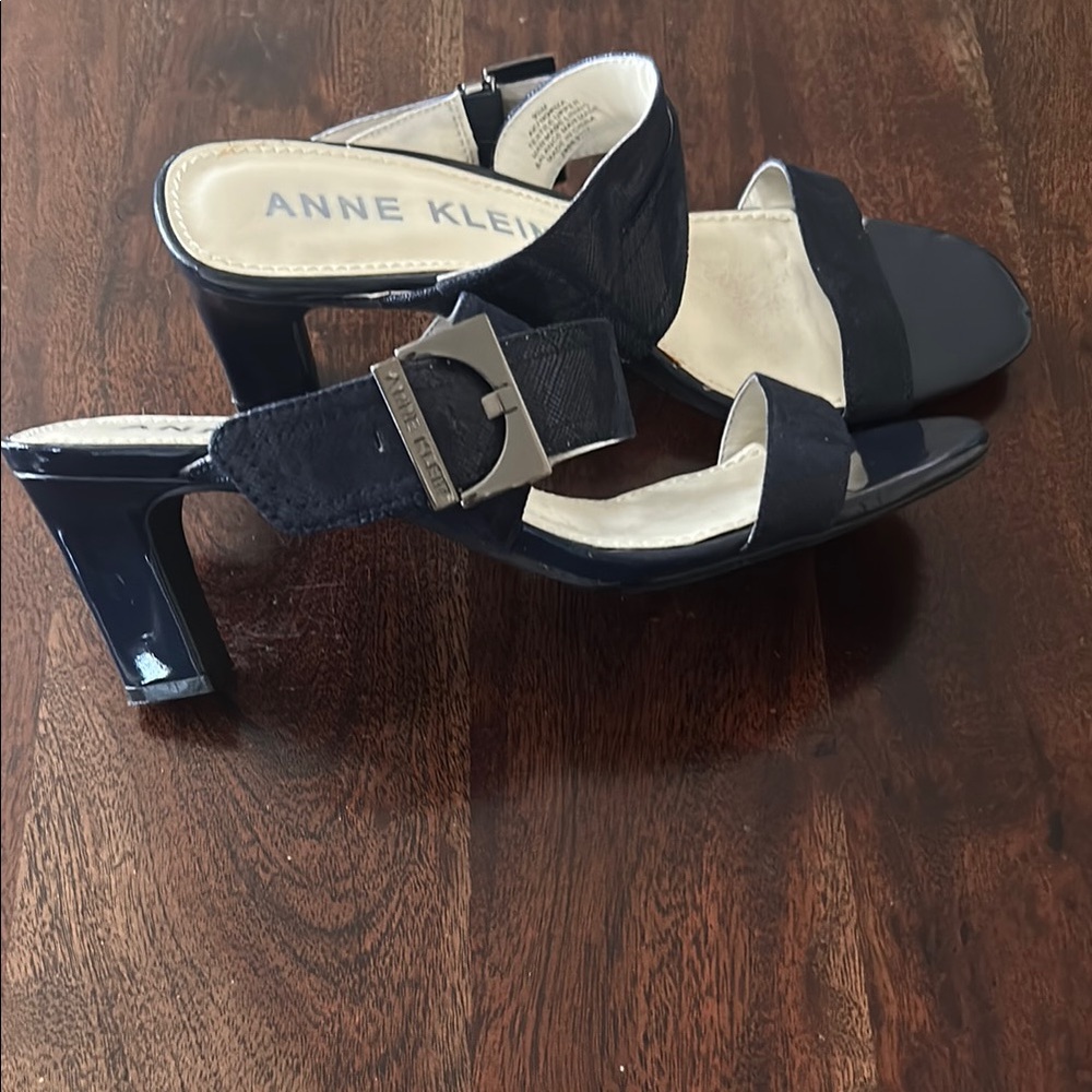 Anne Klein Navy Heeled Sandals
